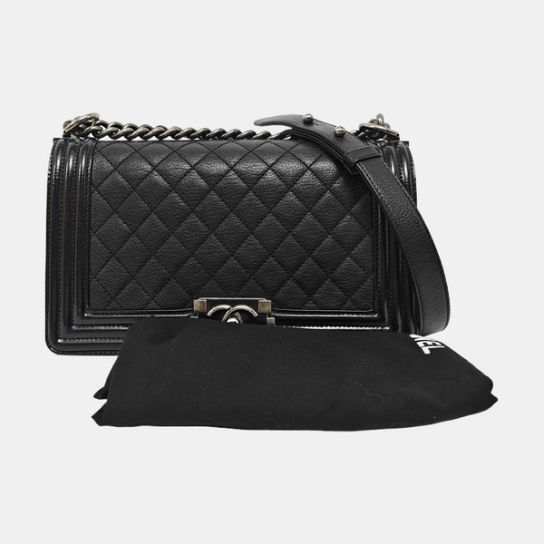 BOY CHANEL Medium Quilted Lambskin Black