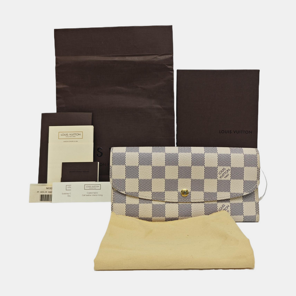 EMILIE Damier Azur Coated Canvas White Wallet