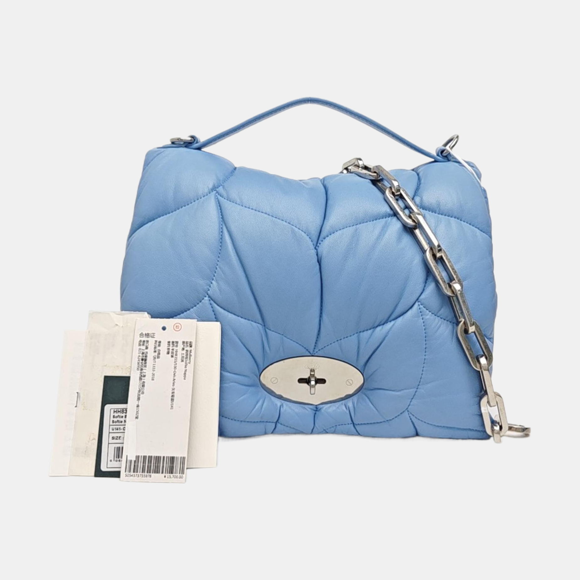 Quilted Lambskin Shoulder Bag Blue