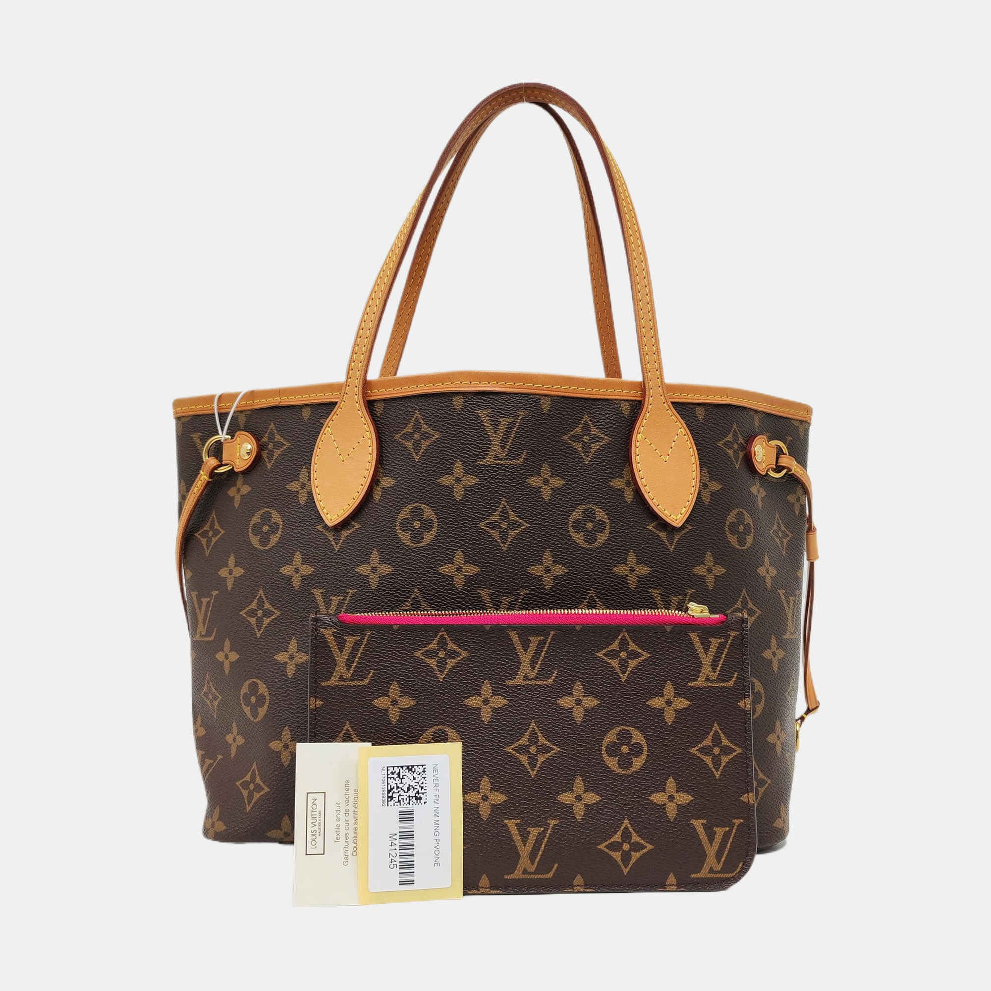 NEVERFULL PM Monogram Coated Canvas Brown