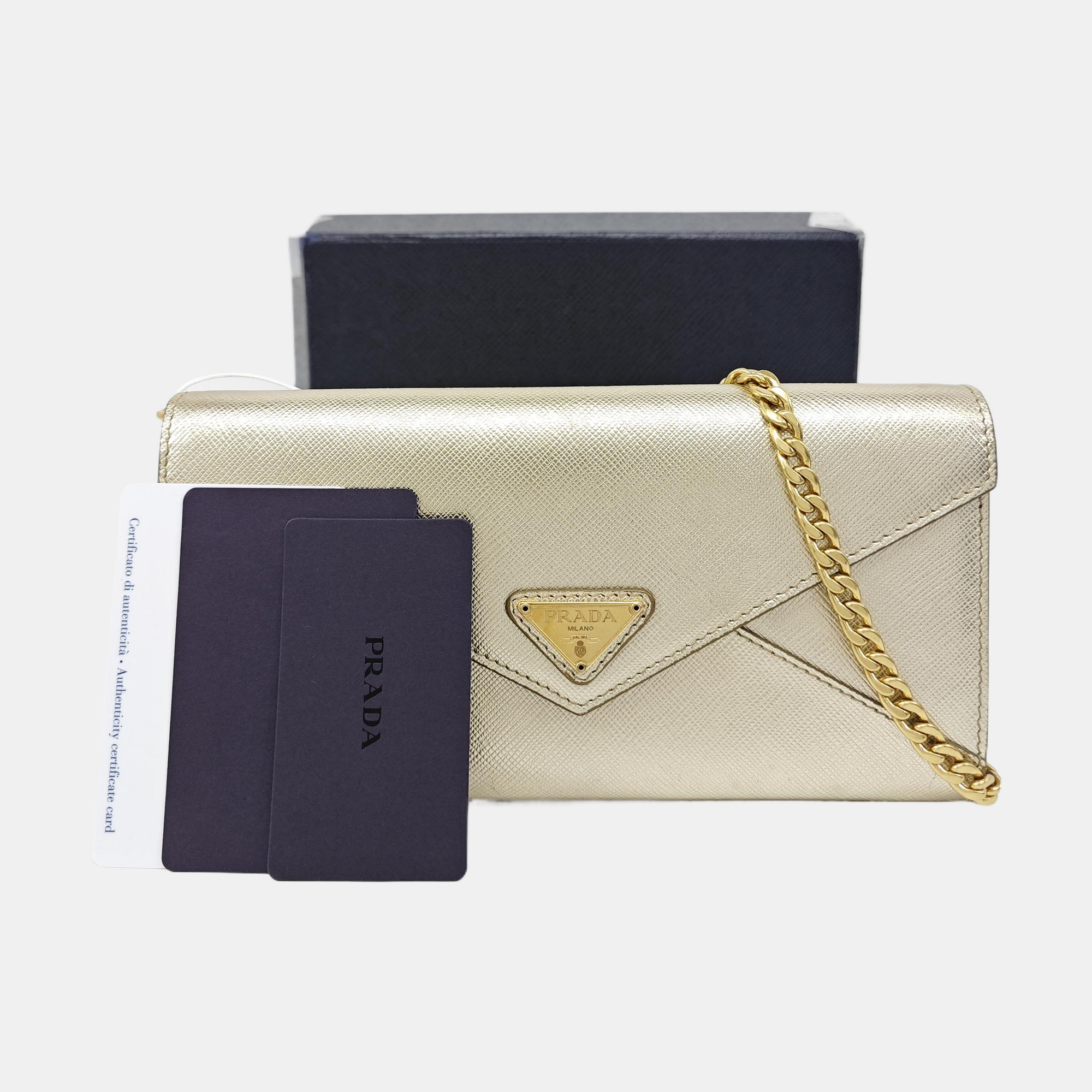 Saffiano Calfskin Crossbody Bag Beige