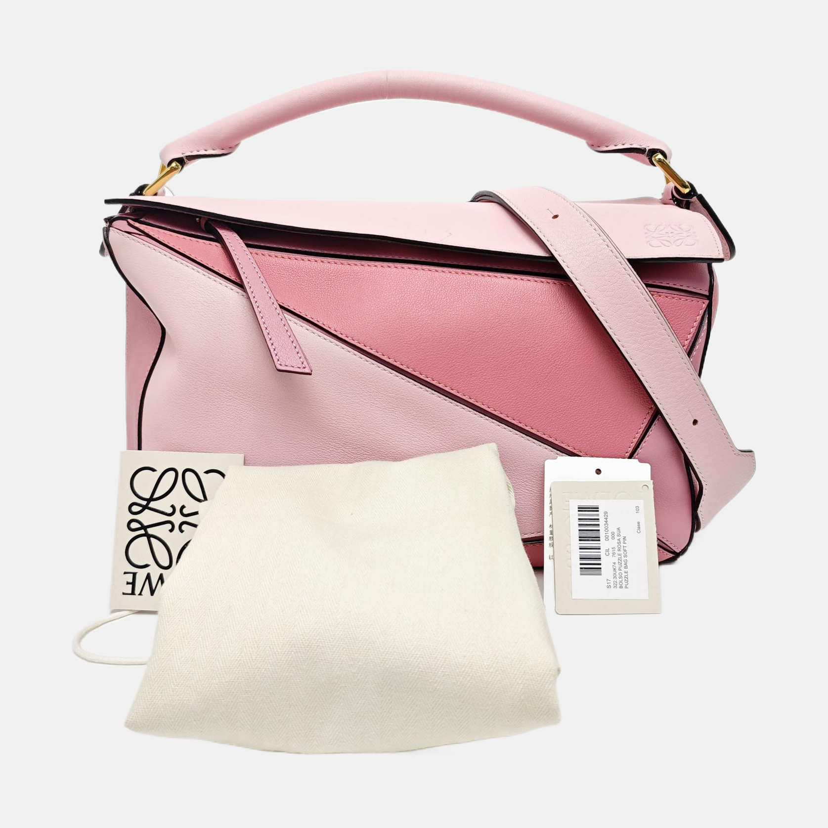 Puzzle Medium Calfskin Pink