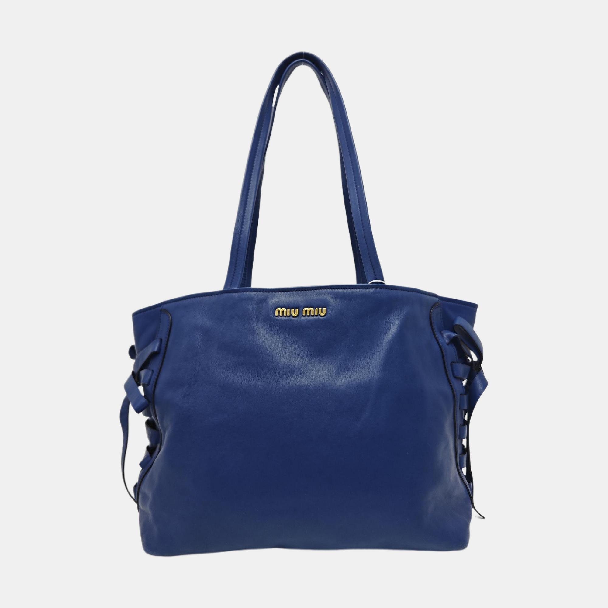 Calfskin Tote Bag Blue