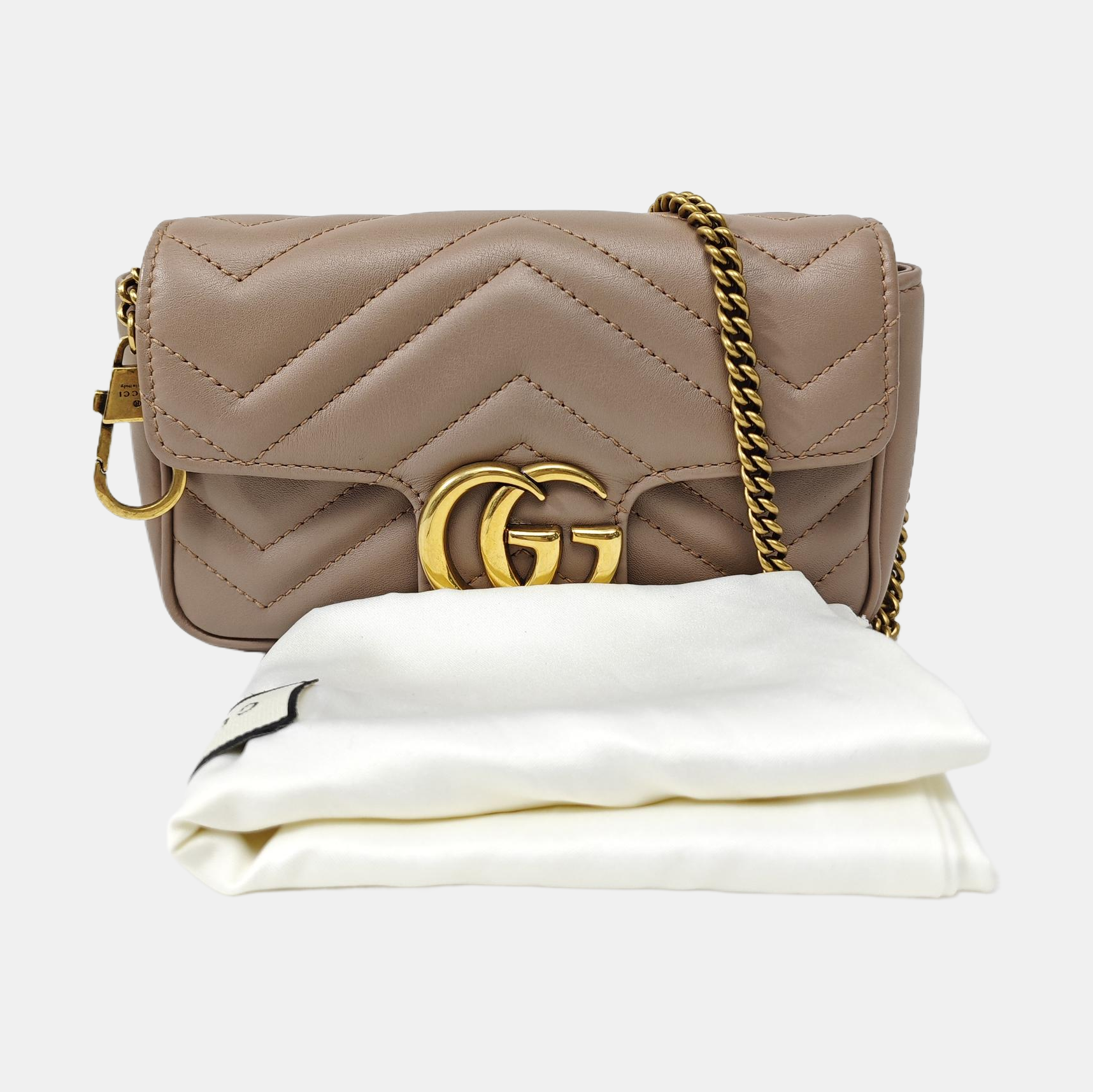 GG Marmont Mini Quilted Calfskin Beige