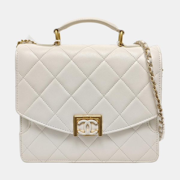 Quilted Calfskin White