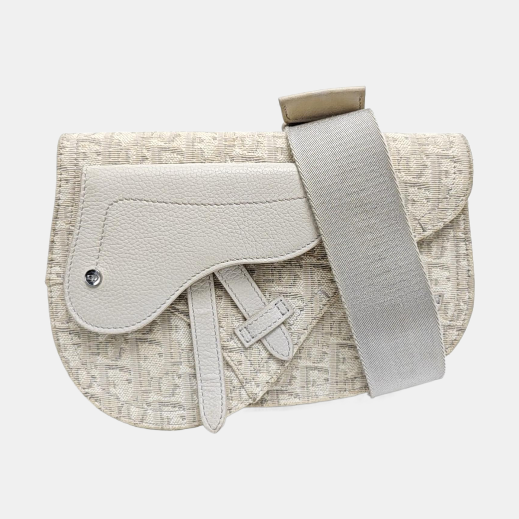 Saddle Medium Oblique Canvas Beige