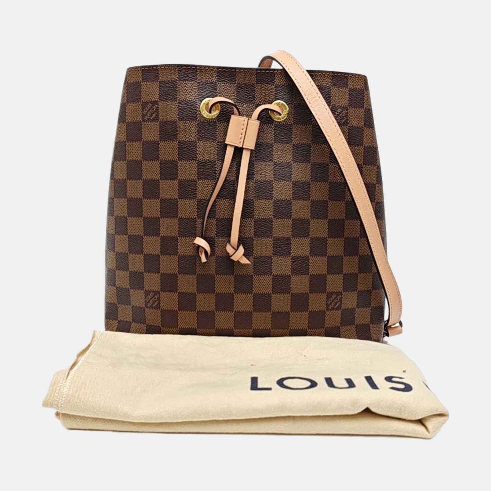 NÉONOÉ MM Damier Ebene Coated Canvas Brown