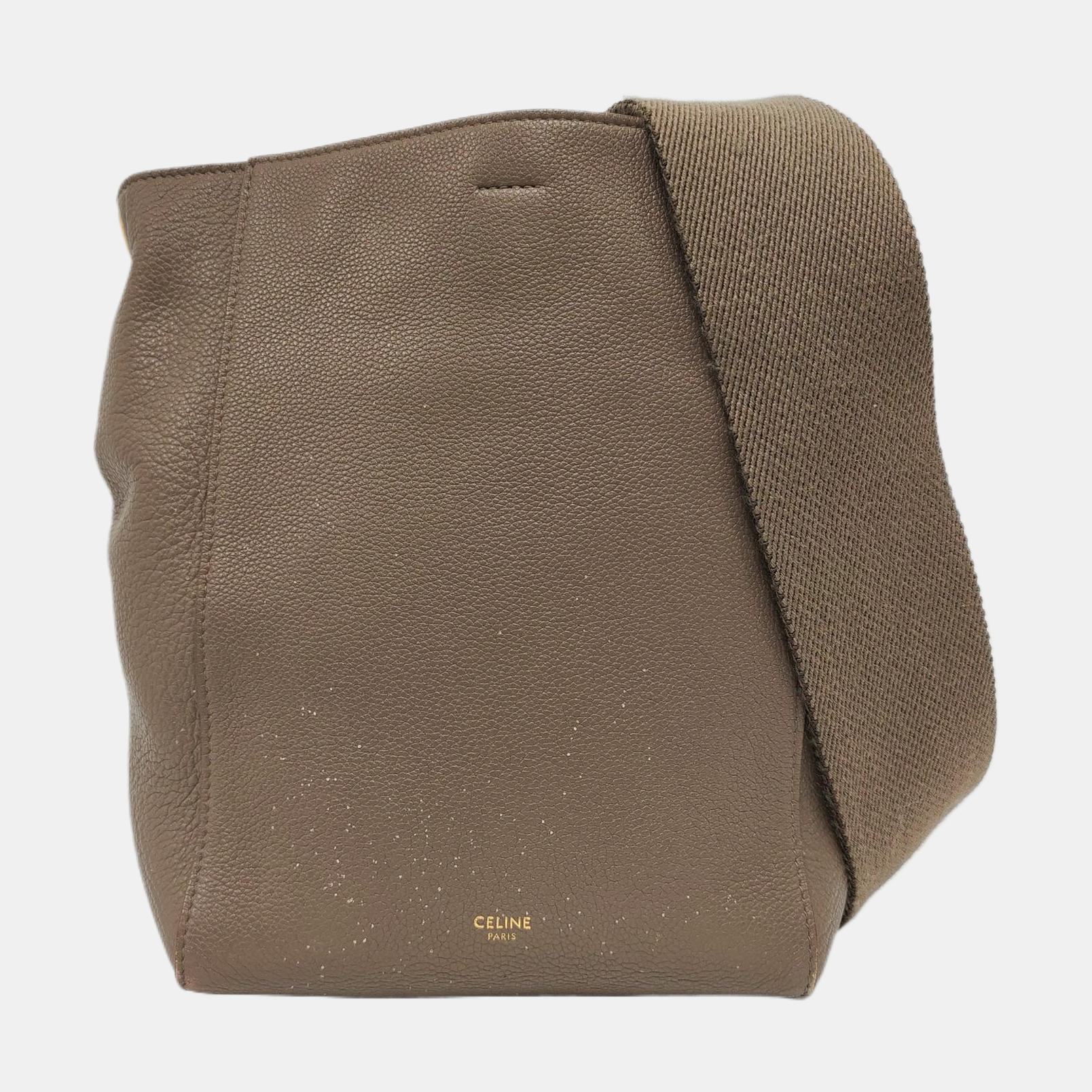 Authenticated pre-owned  SANGLE Small Calfskin Gray - Bucket Bag at Looply
