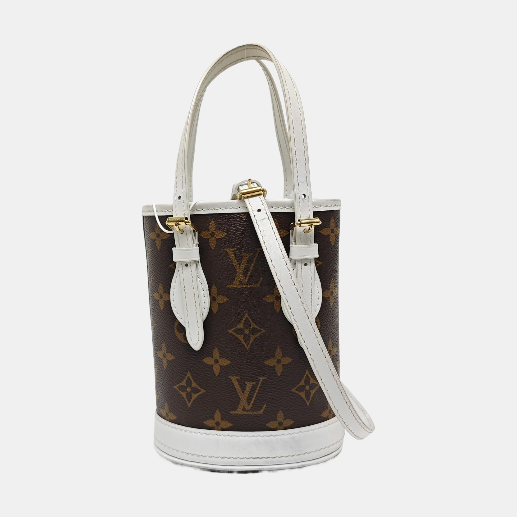 BUCKET Nano Monogram Coated Canvas Brown