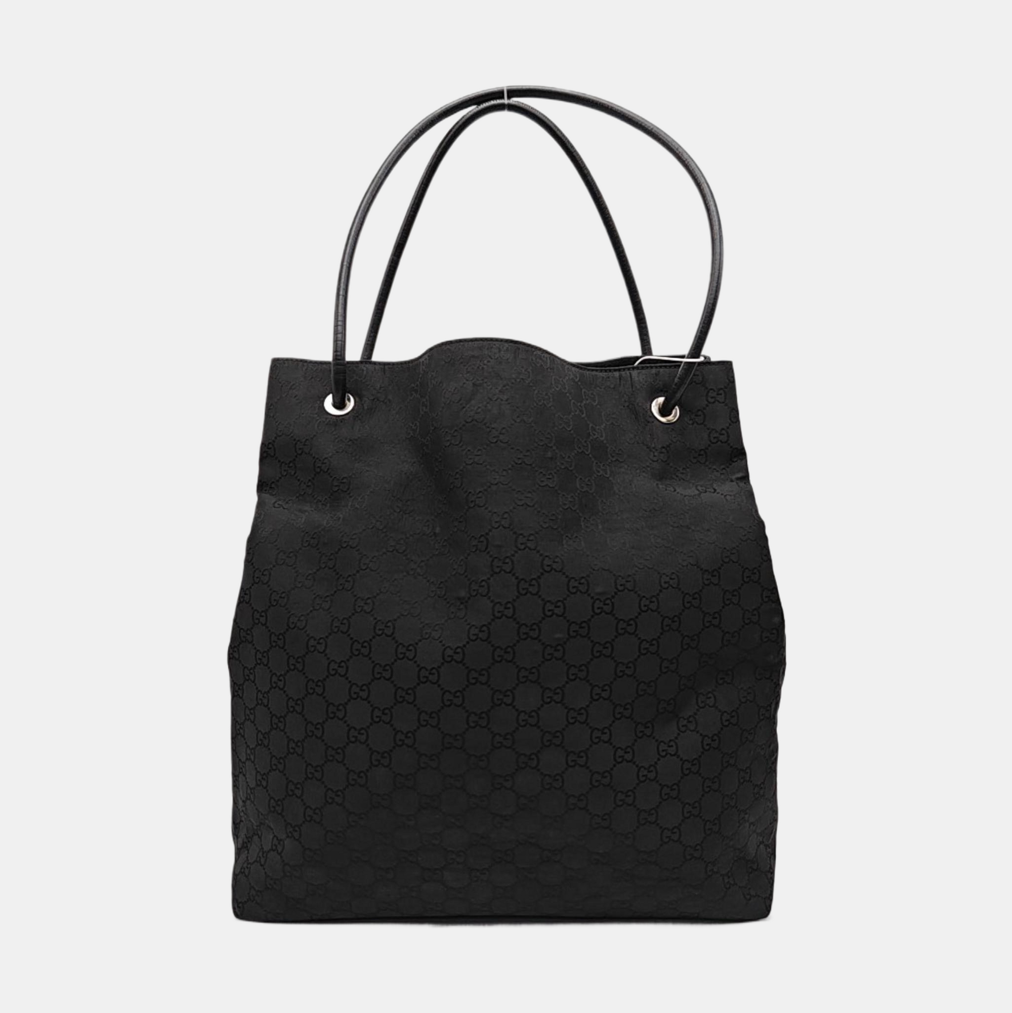 Monogram Fabric Shoulder Bag Black