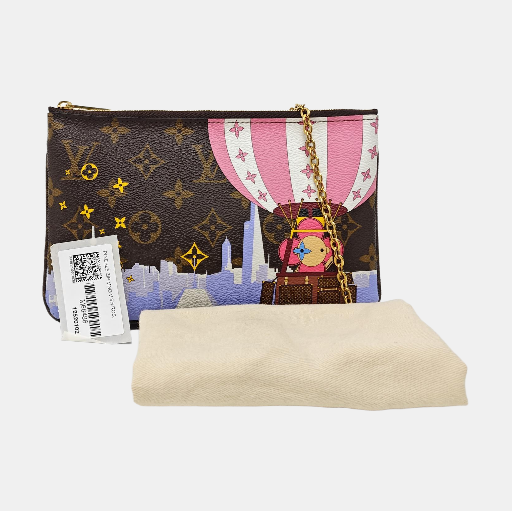 DOUBLE ZIP Monogram Coated Canvas Brown