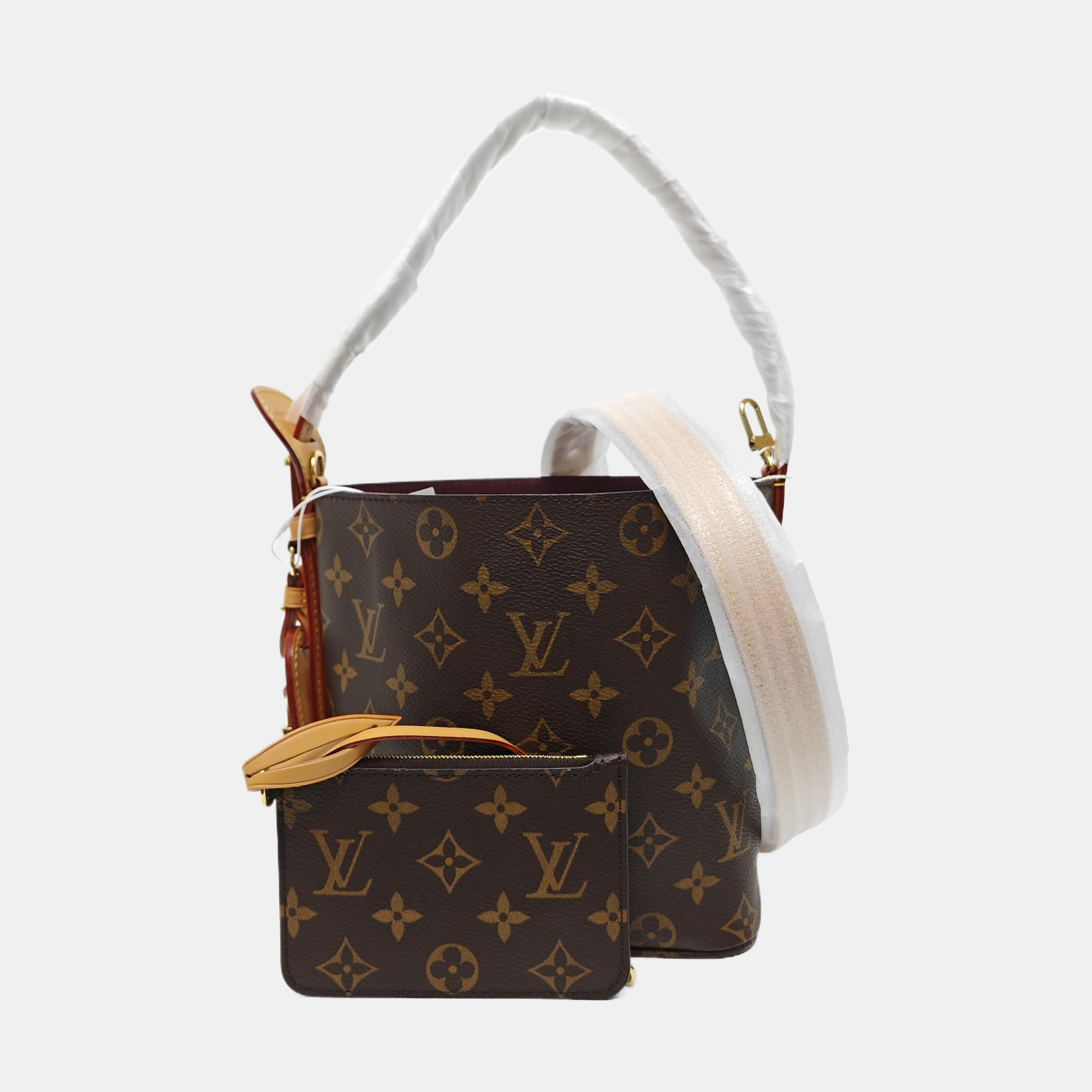 ALL IN BB Monogram Coated Canvas Brown