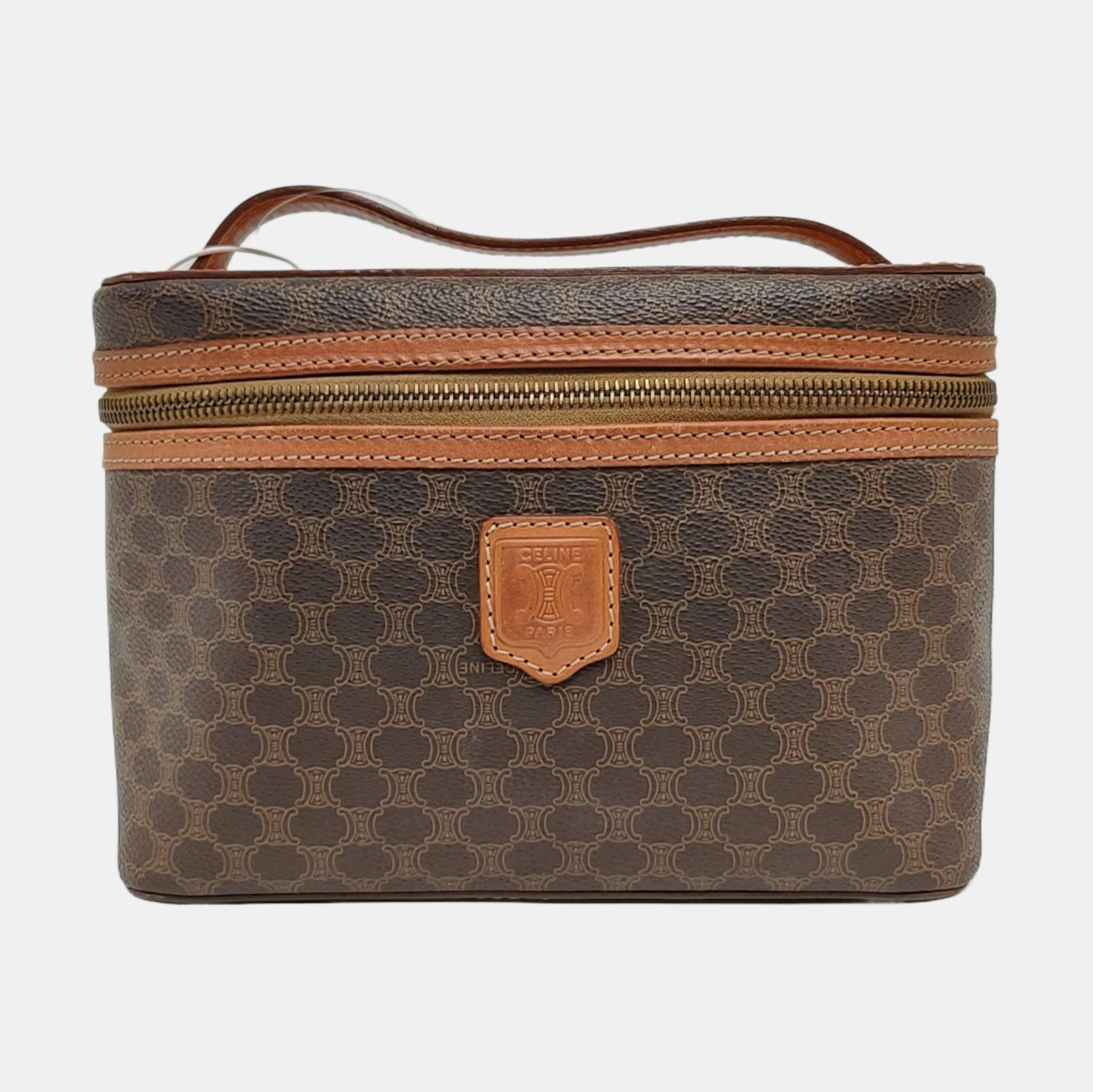 MACADAM TOP HANDLE COSMETIC BAGS Coated Canvas Brown