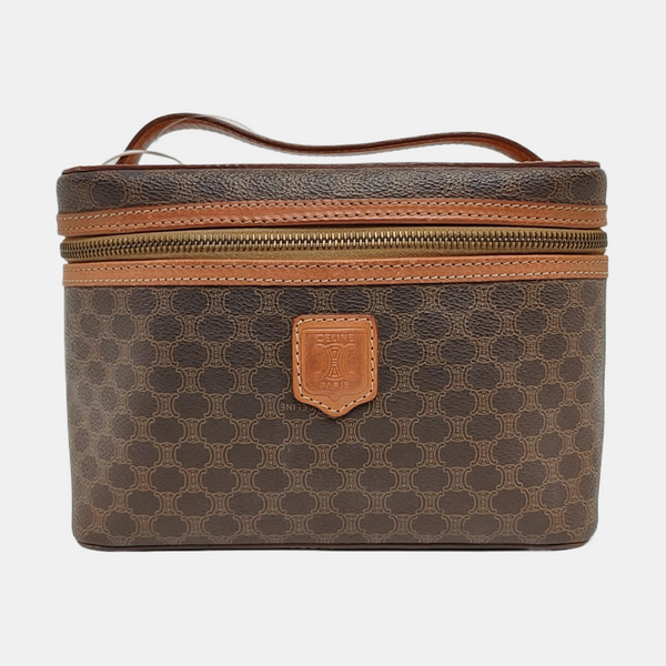 MACADAM TOP HANDLE COSMETIC BAGS Coated Canvas Brown