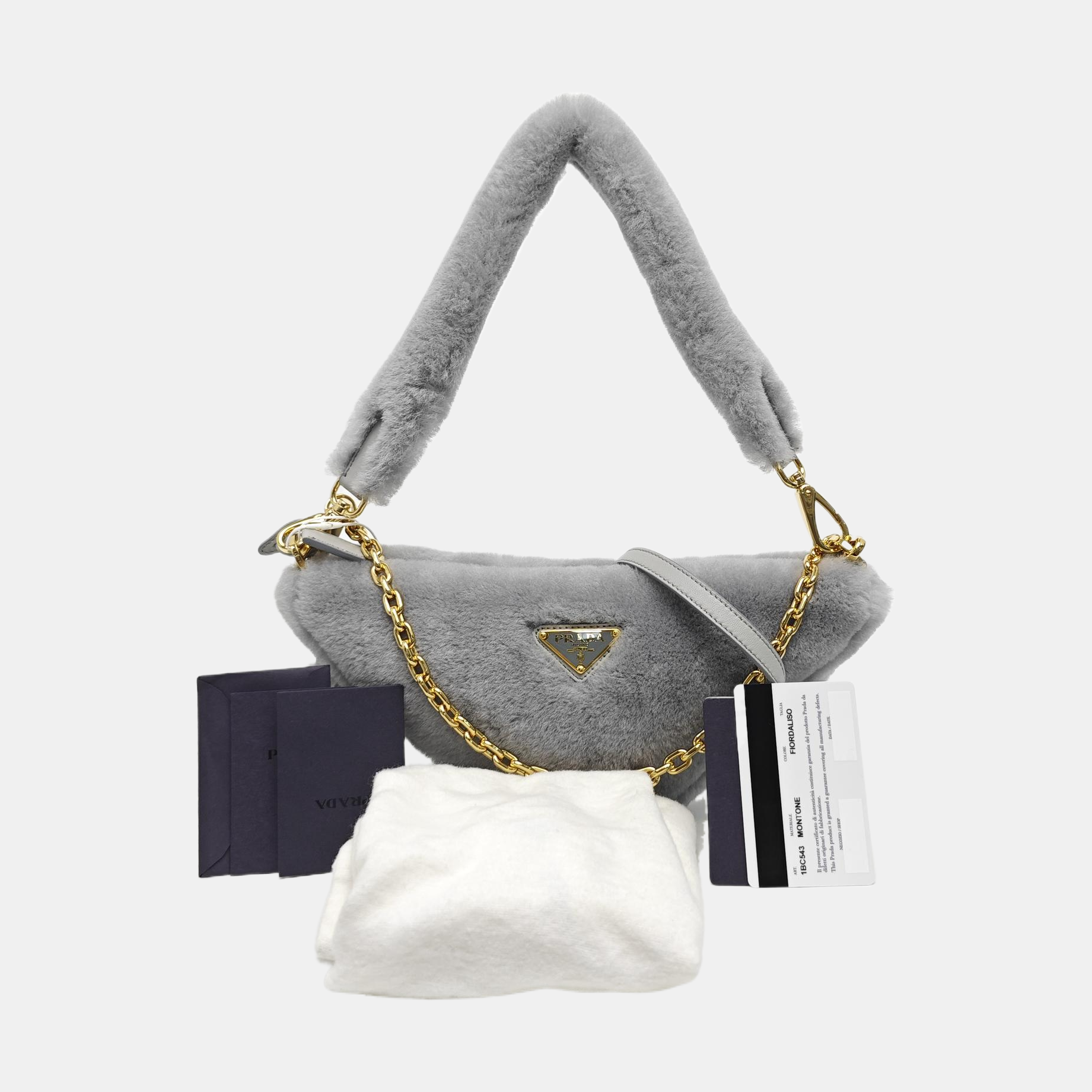 Sheepskin Shoulder Bag Gray