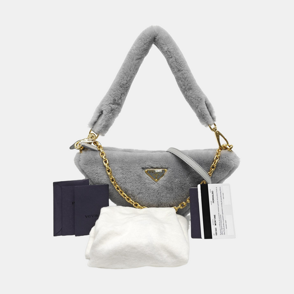 Sheepskin Shoulder Bag Gray