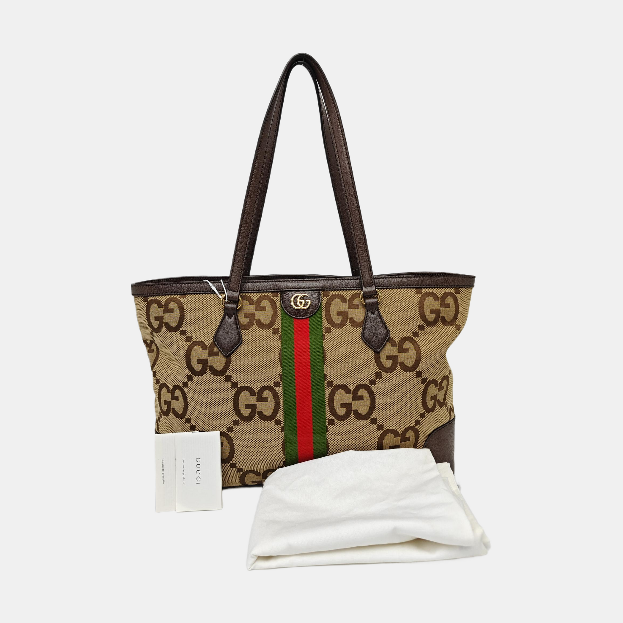 Monogram Canvas Tote Bag Medium Brown