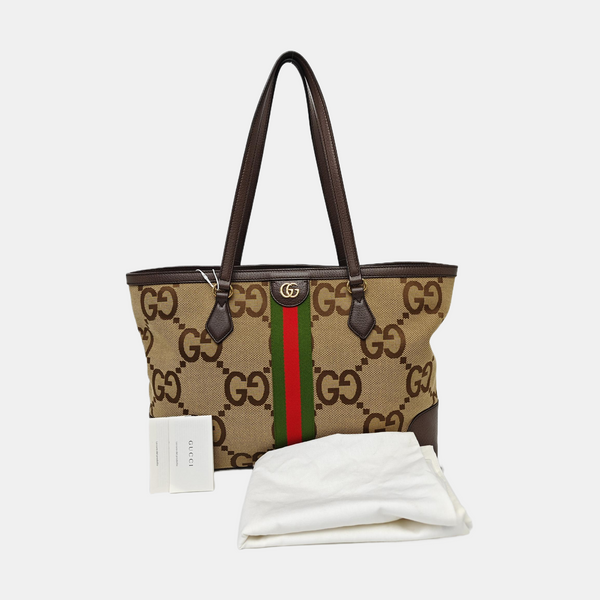 Monogram Canvas Tote Bag Medium Brown