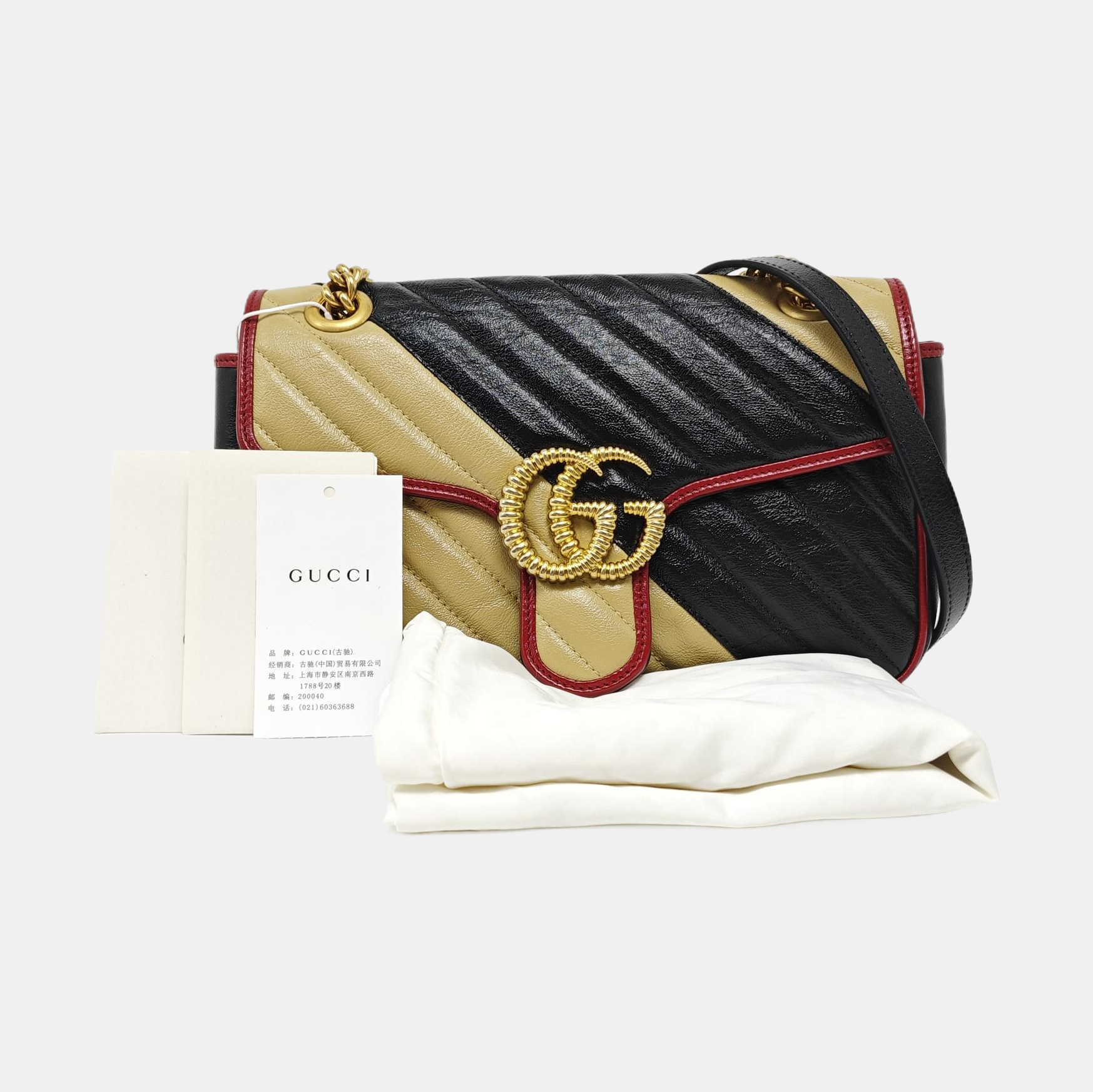 GG Marmont Medium Quilted Calfskin Multicolor