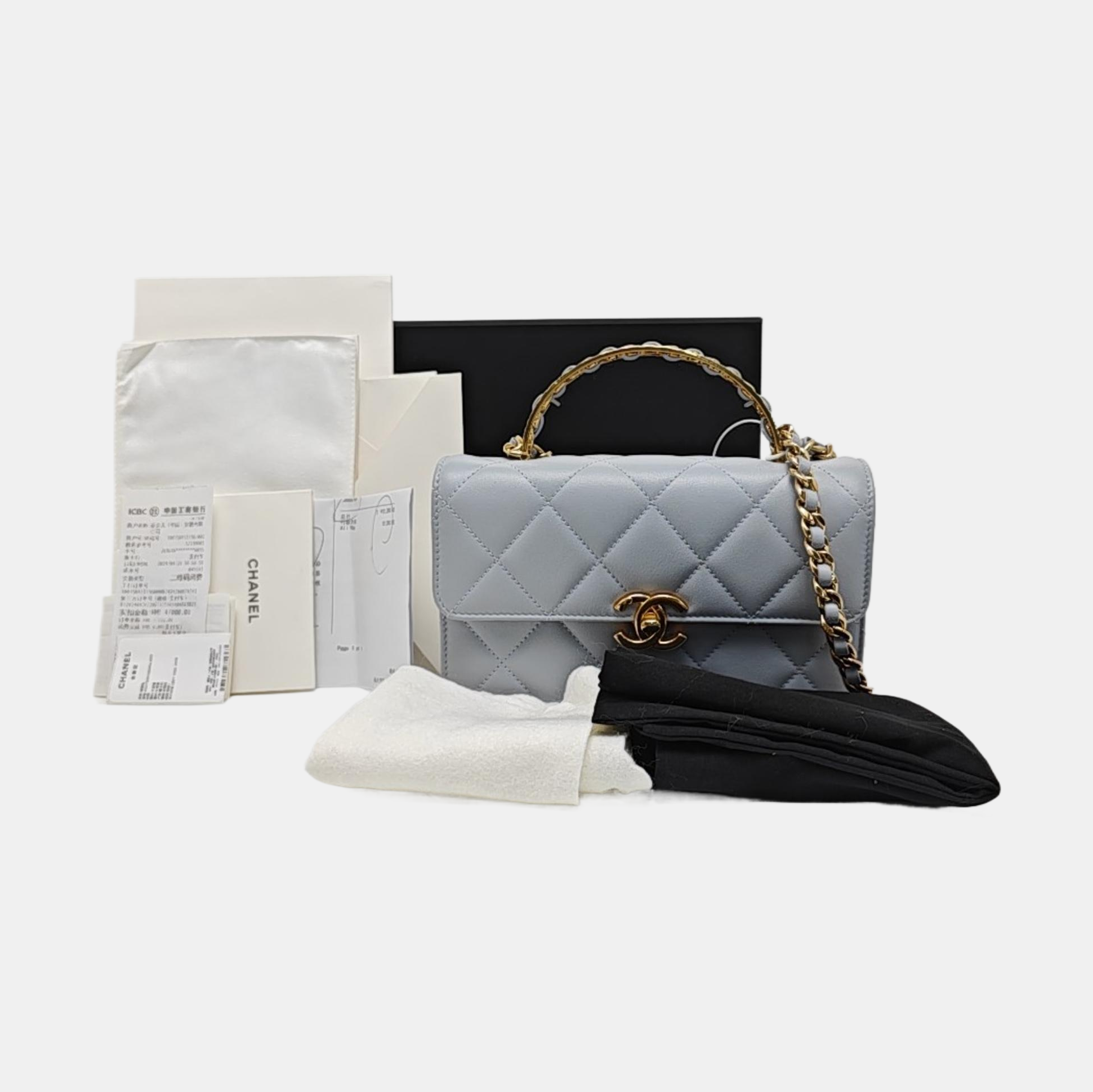 CLASSIC FLAP Mini Quilted Calfskin Blue