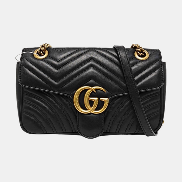 GG Marmont Medium Quilted Calfskin Black