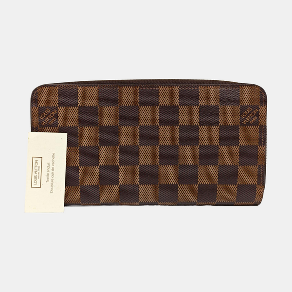 ZIPPY Damier Ebene Coated Canvas Brown Wallet
