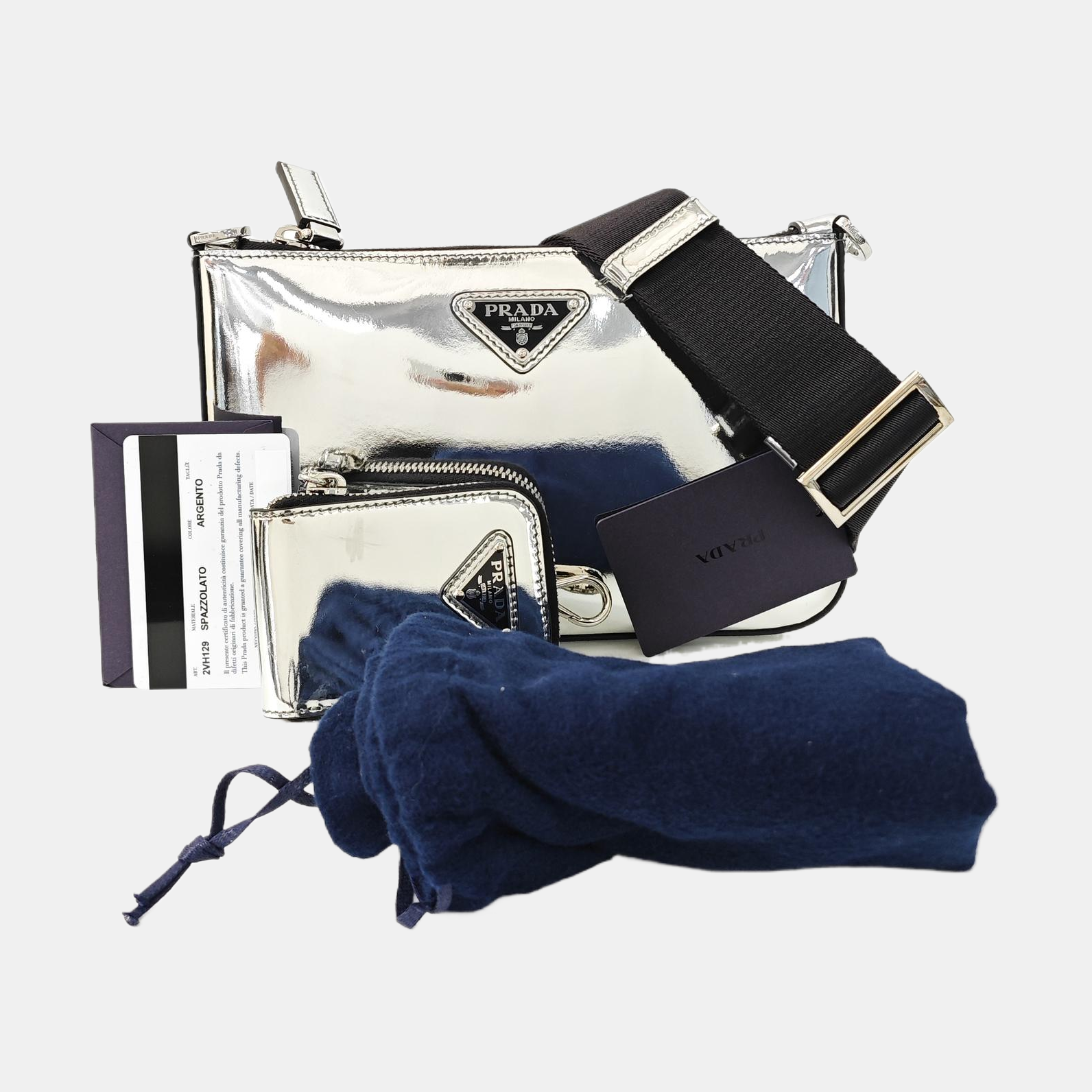 Patent Leather Shoulder Bag Silver