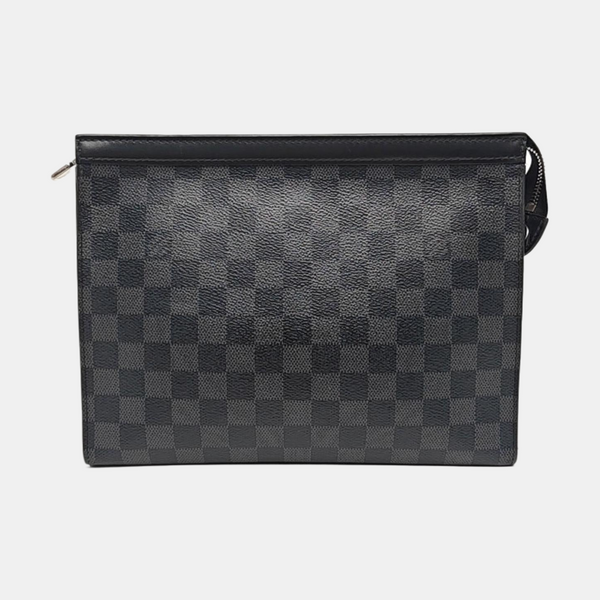 Pochette Voyag MM Damier Graphite Coated Canvas Gray