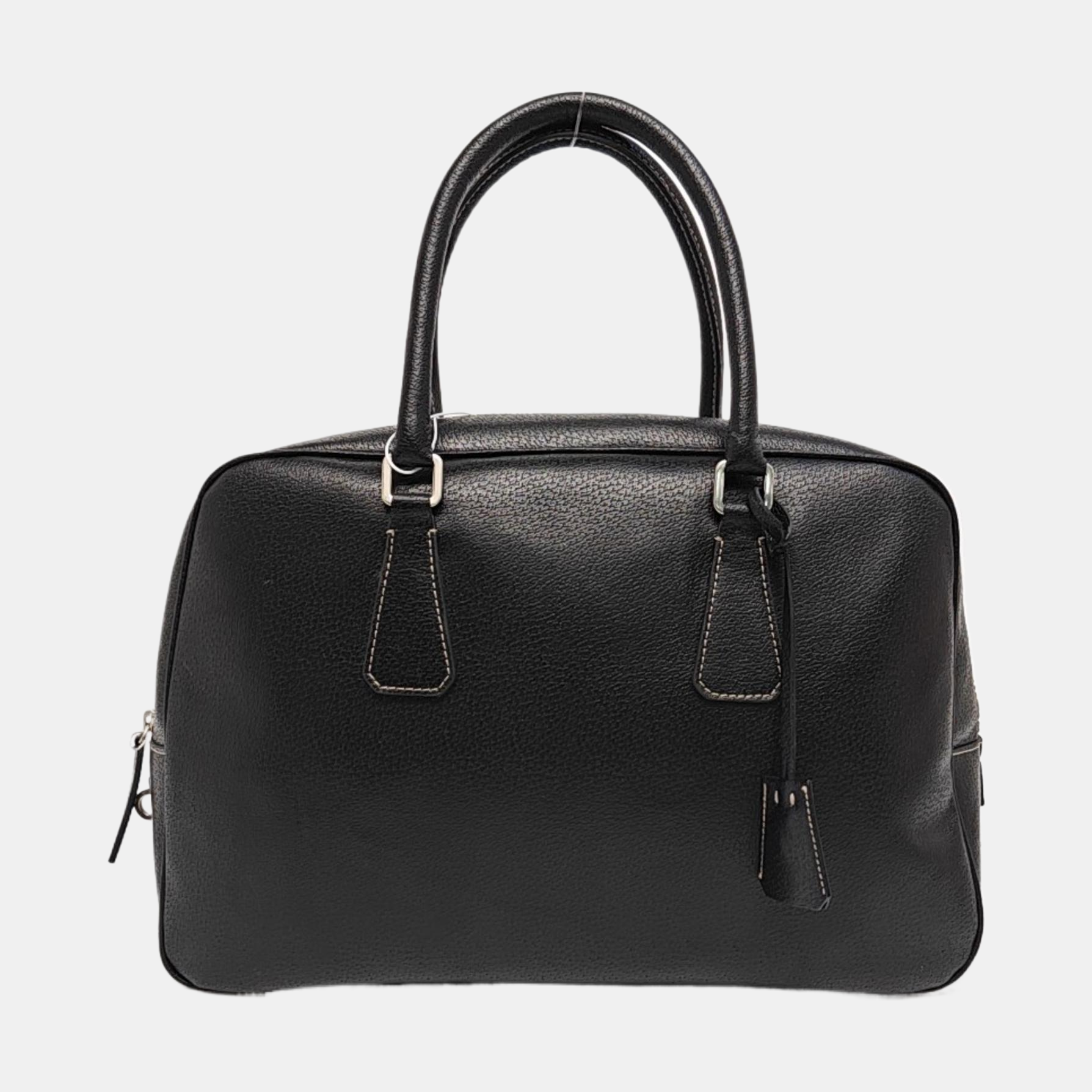 Calfskin Top Handle Bag Black