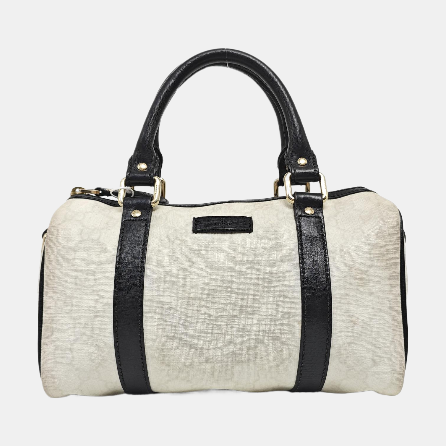 Joy Monogram Coated Canvas White