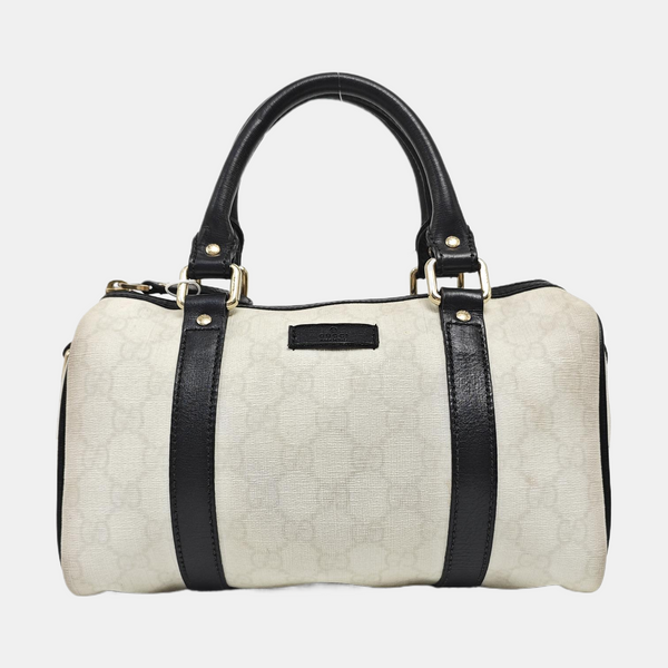 Joy Monogram Coated Canvas White