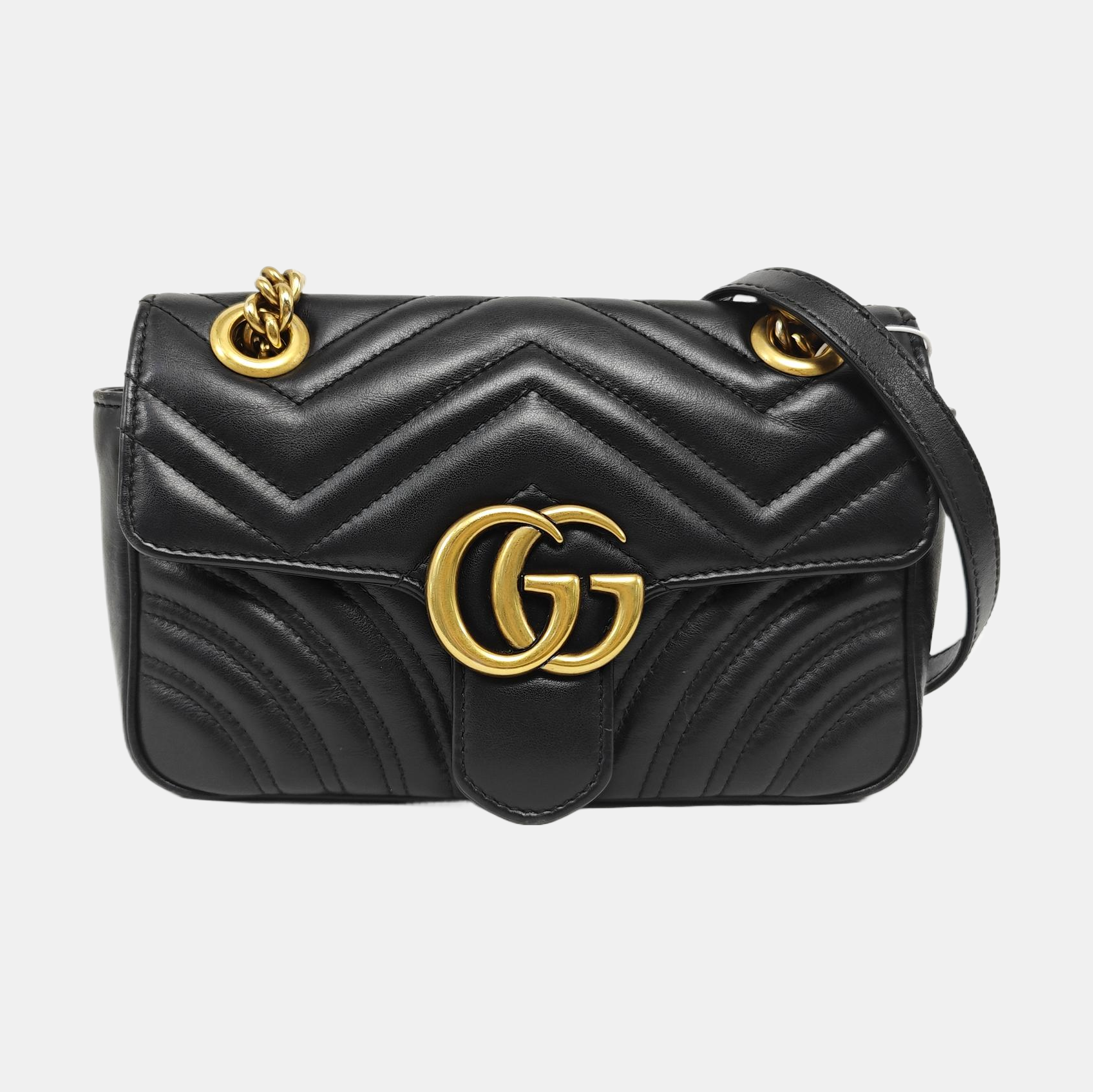 GG Marmont Small Quilted Calfskin Black