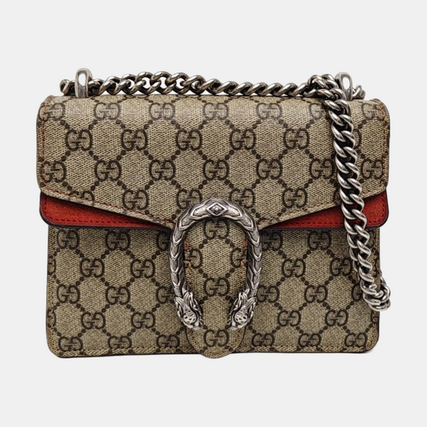 Dionysus Mini Monogram Coated Canvas Beige