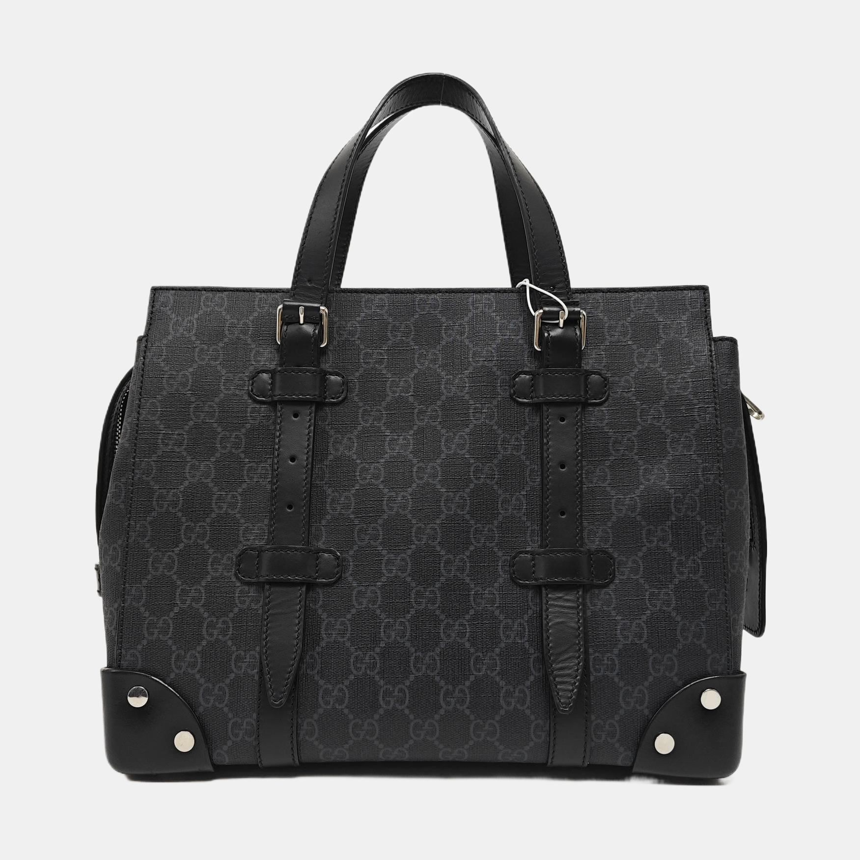Monogram Coated Canvas Tote Bag Medium Black