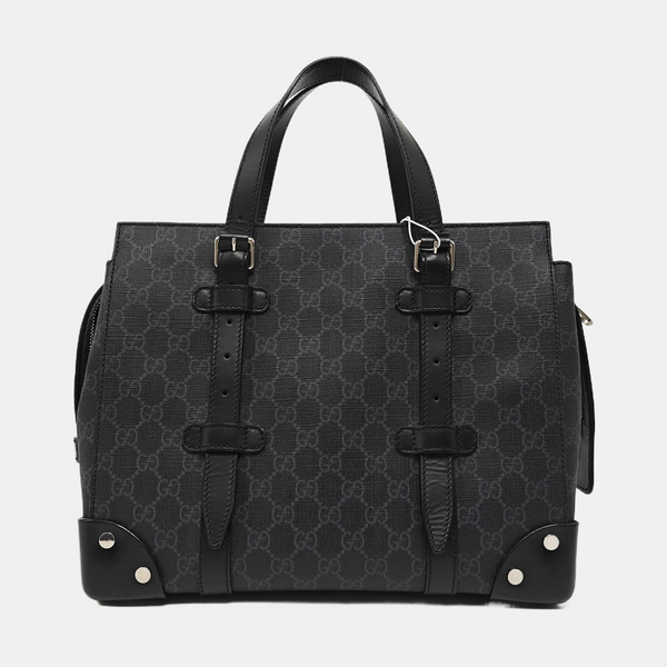Monogram Coated Canvas Tote Bag Medium Black