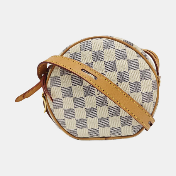 BOITE CHAPEAU PM Damier Azur Coated Canvas White