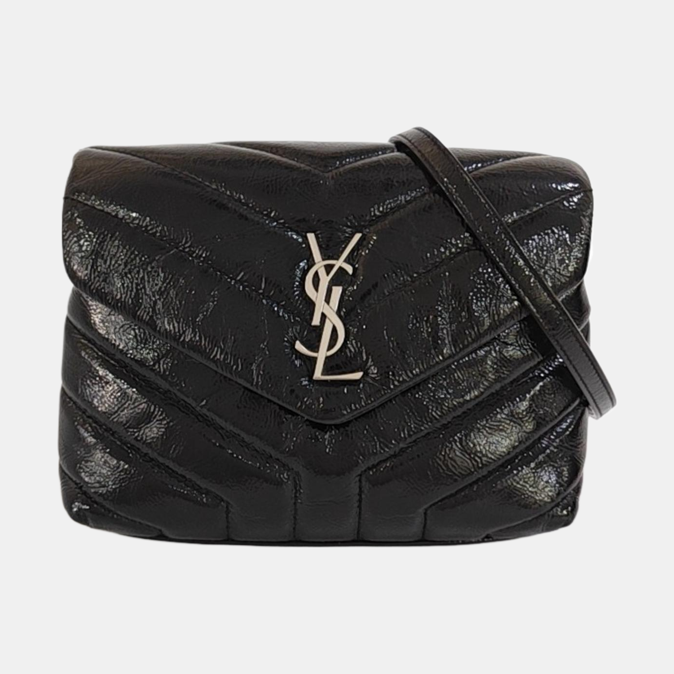 LOULOU Extra Small Chevron Calfskin Black