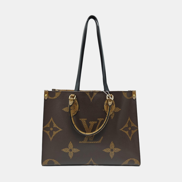 Authenticated pre-owned  ONTHEGO MM Monogram Coated Canvas Brown - Tote Bag at Looply