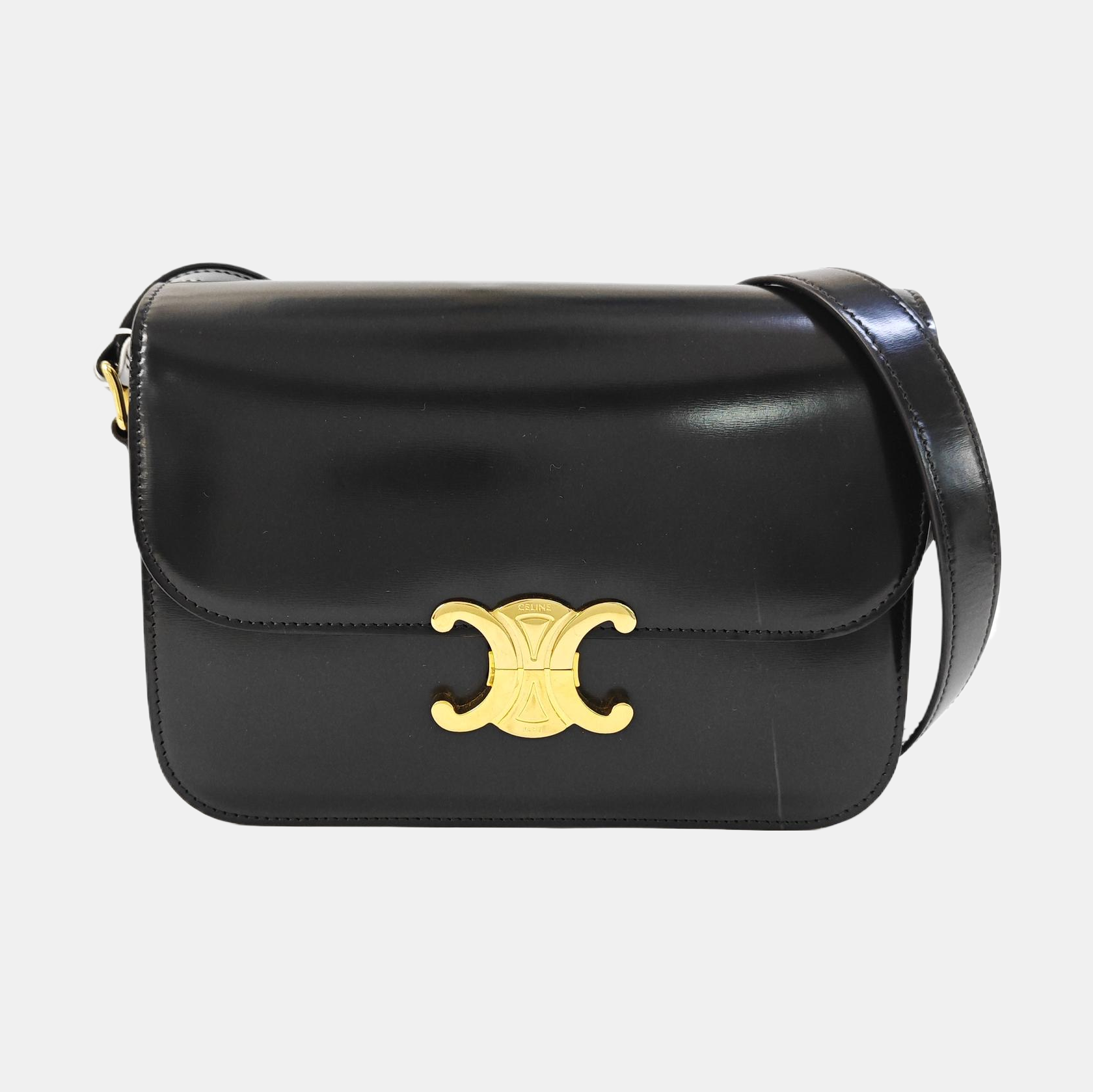 TRIOMPHE Medium Calfskin Black