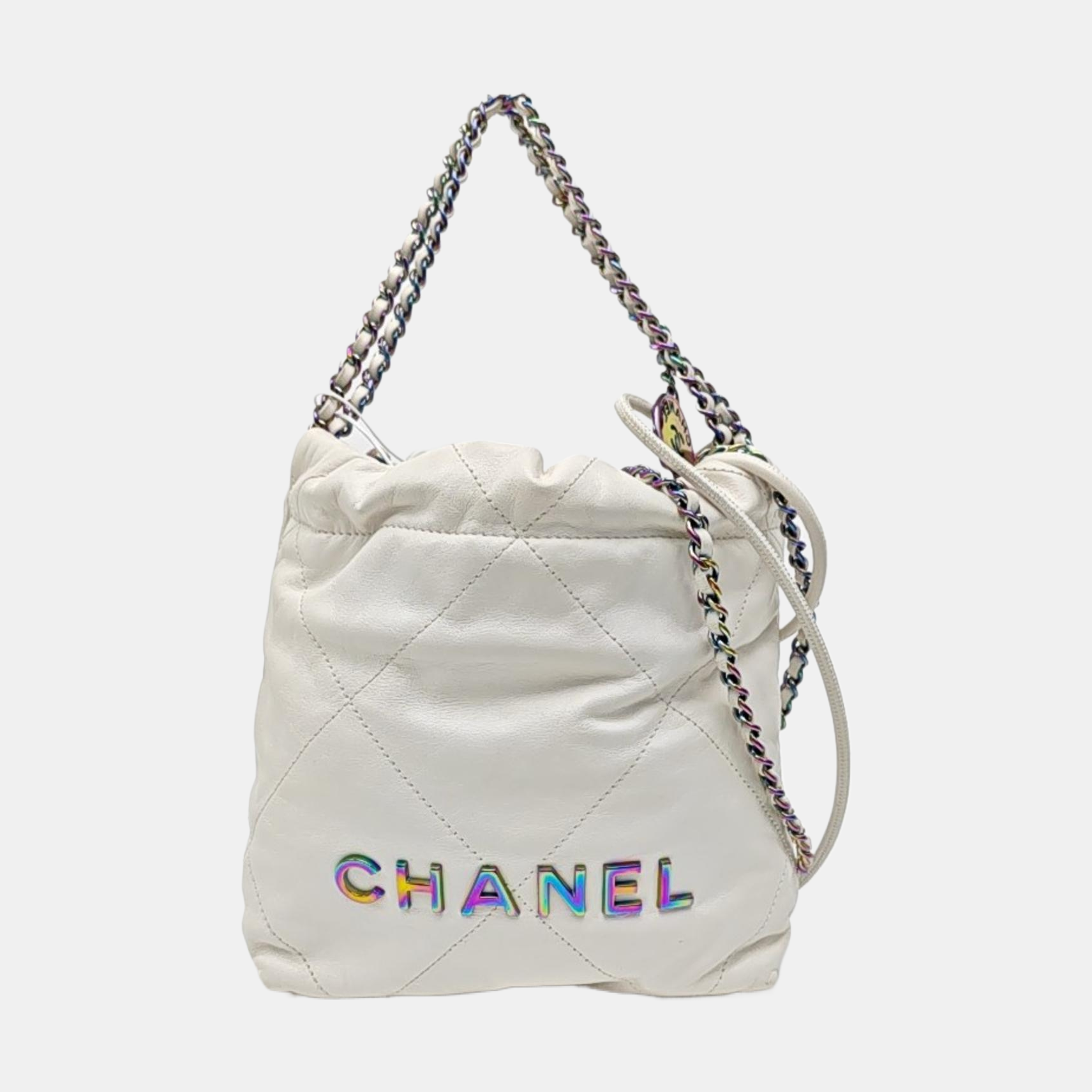 CHANEL 22 Mini Quilted Calfskin White