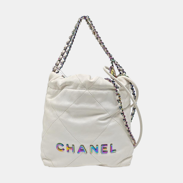 CHANEL 22 Mini Quilted Calfskin White
