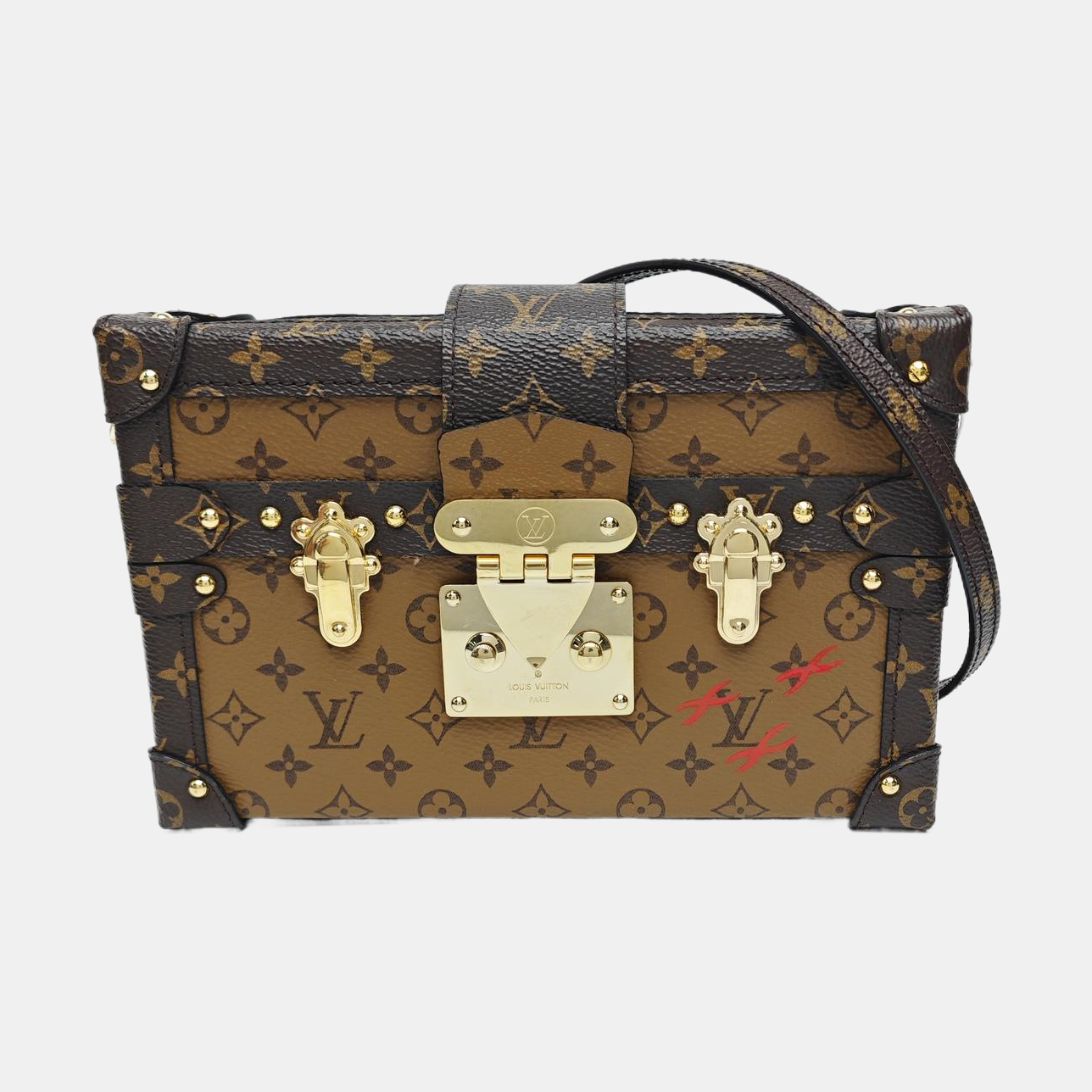 PETITE MALLE Monogram Coated Canvas Brown