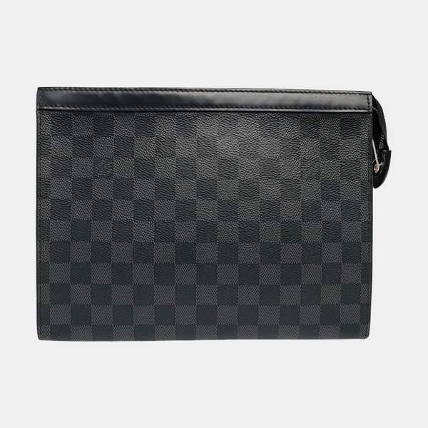 Pochette Voyag MM Damier Graphite Coated Canvas Gray