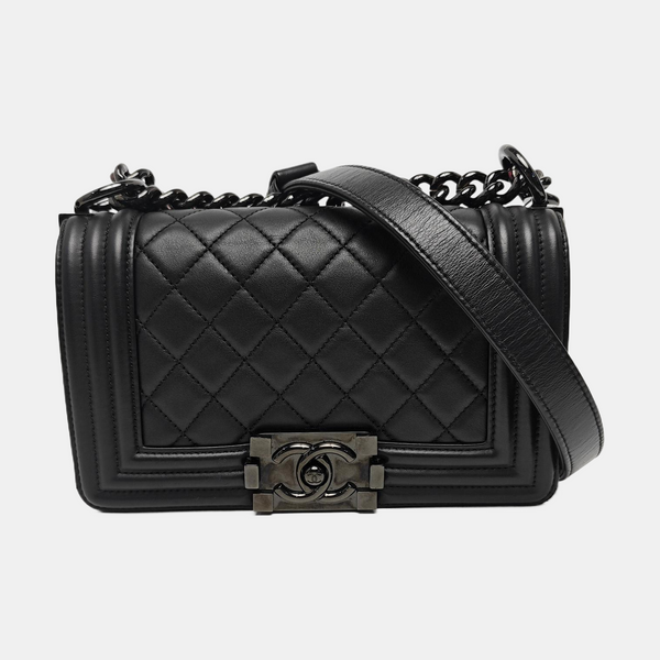 BOY CHANEL Small Quilted Lambskin Black