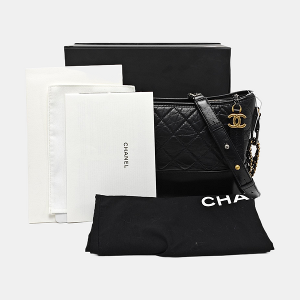 GABRIELLE New Medium Quilted Vintage Calf Black