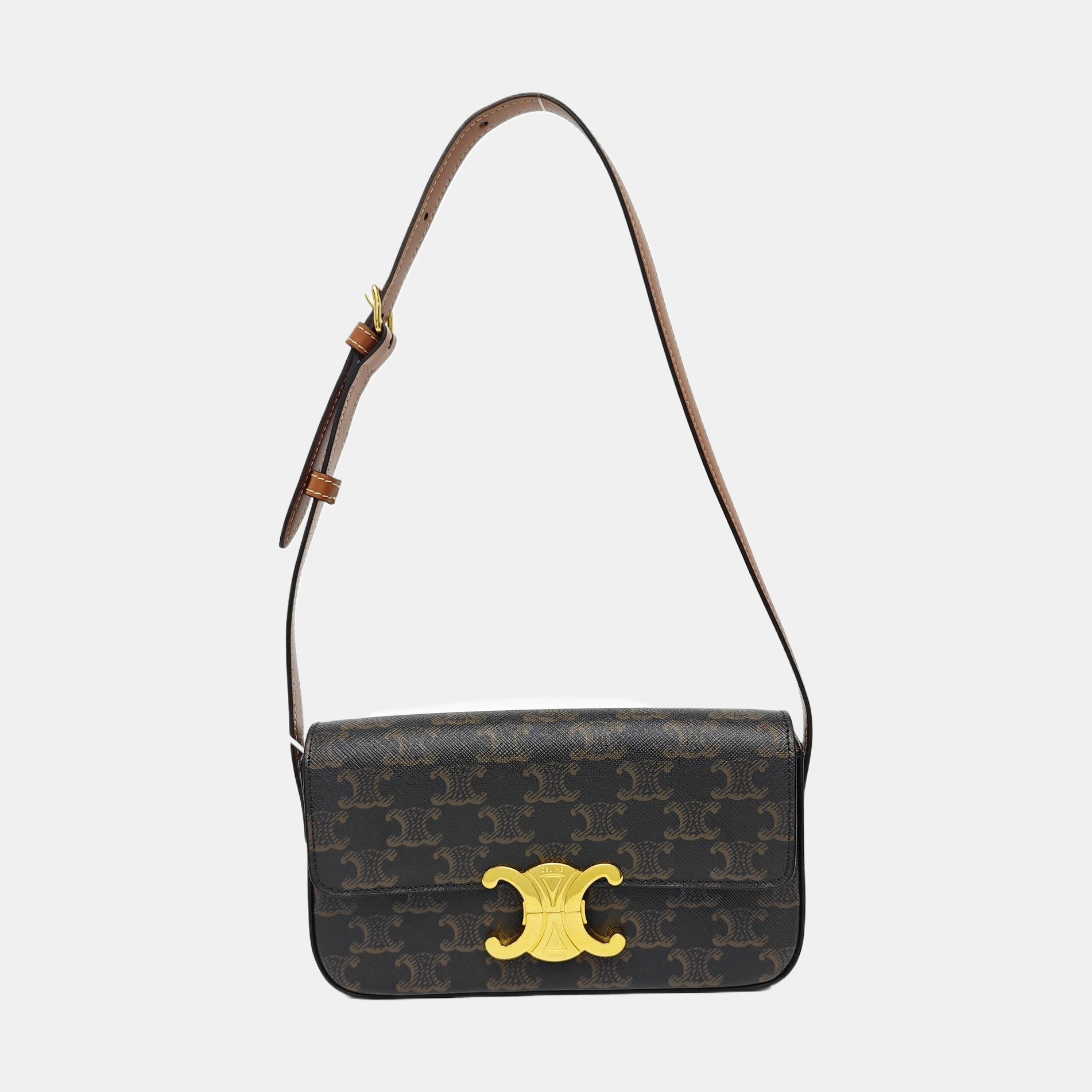 TRIOMPHE Small Coated Canvas Brown