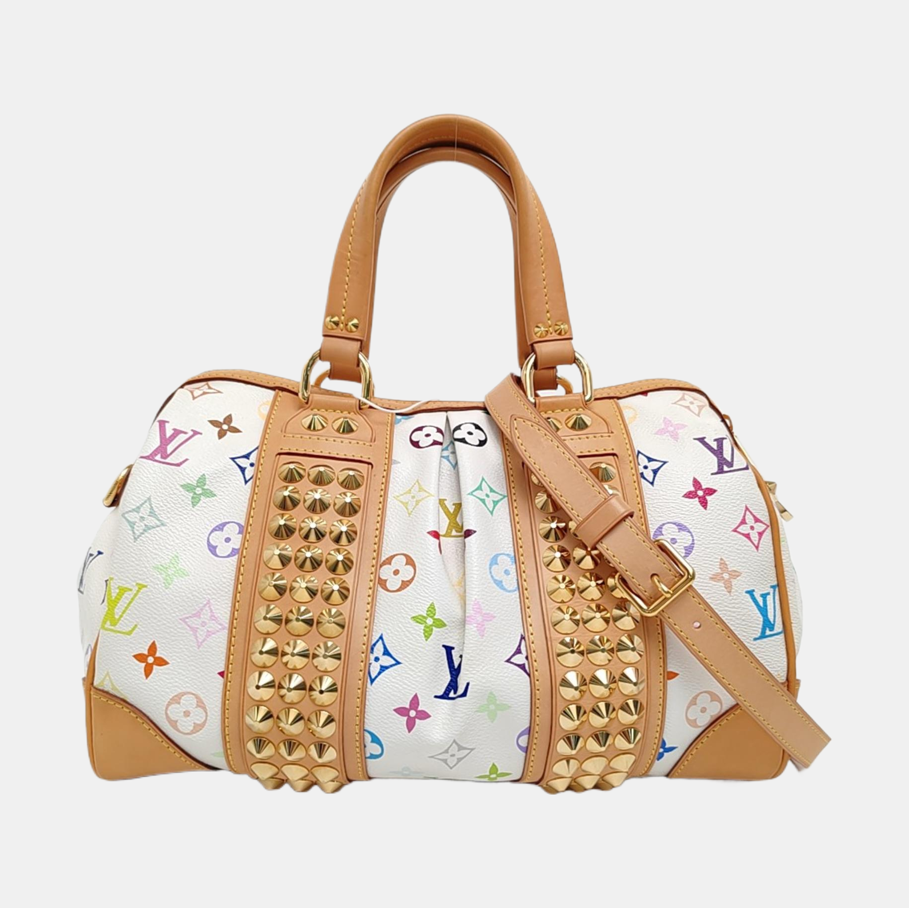 COURTNEY MM Monogram Coated Canvas White