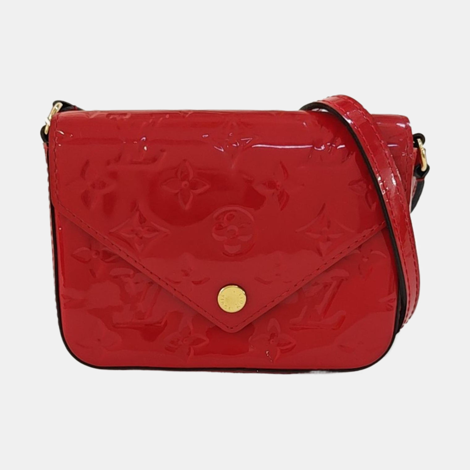 SAC LUCIE Mini Monogram Patent Leather Red