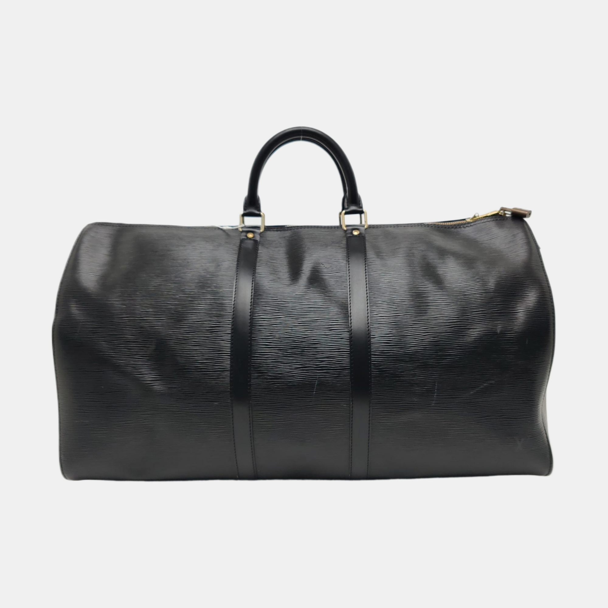 Authenticated pre-owned  KEEPALL 55 Epi Black - Top Handle Bag at Looply
