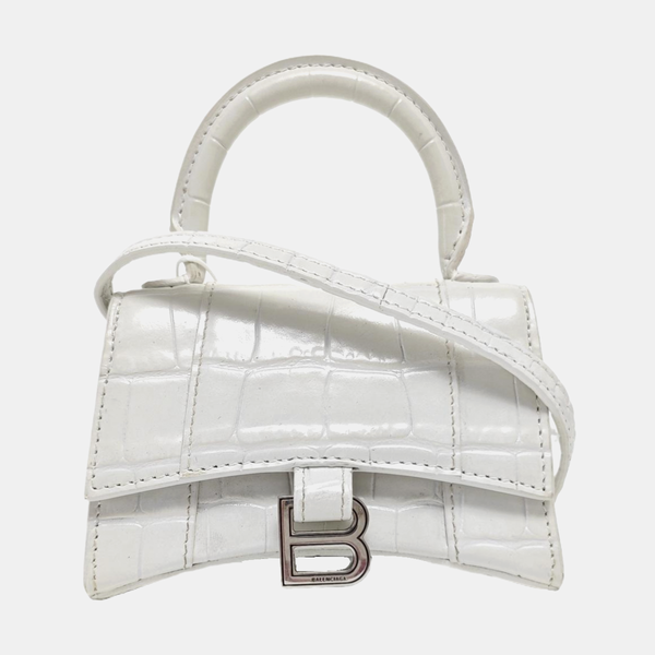 Hourglass Mini Calfskin White